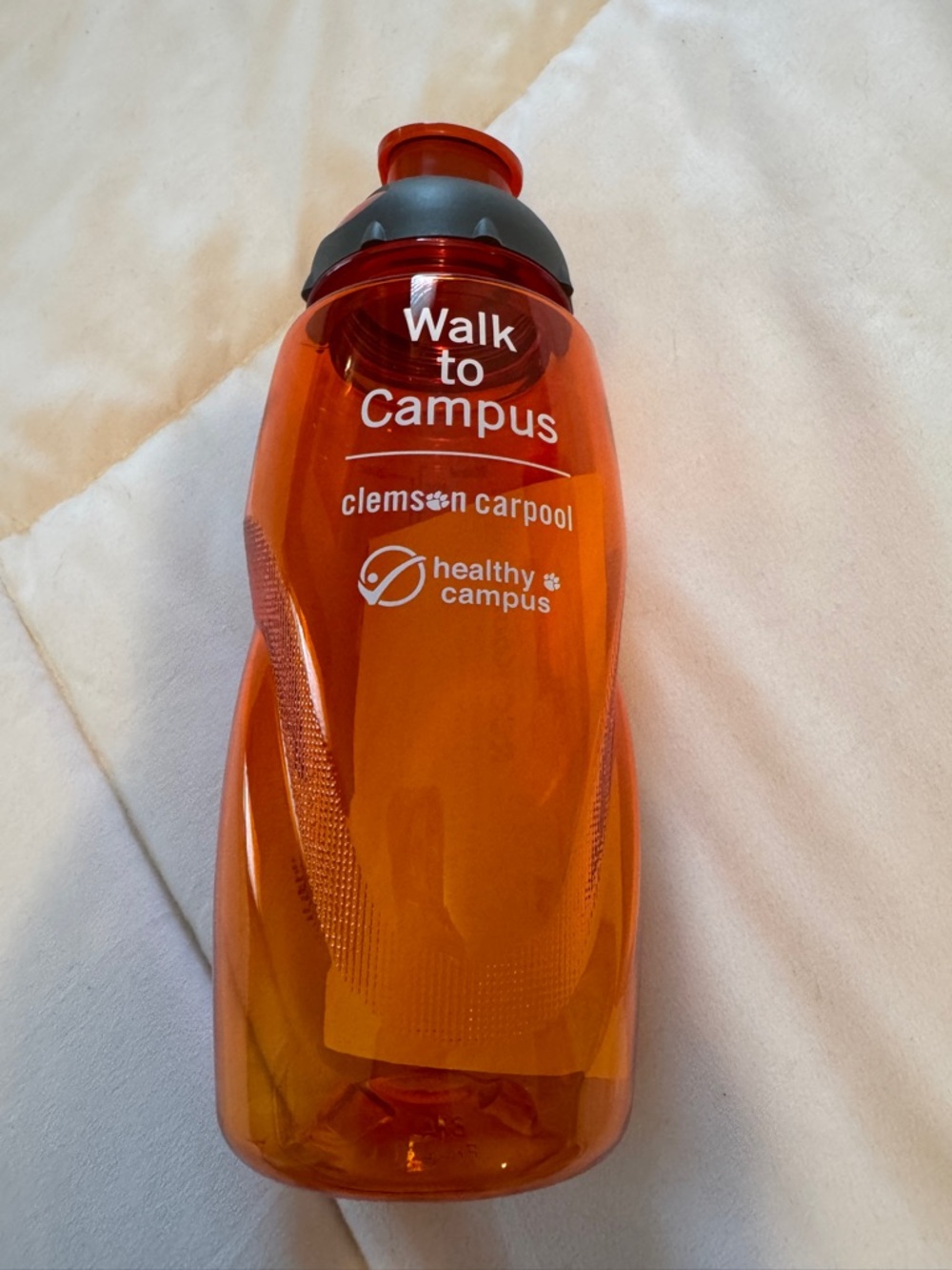 NWOT Walk to Campus Orange Water Bottle with Clemson Carpool Logo